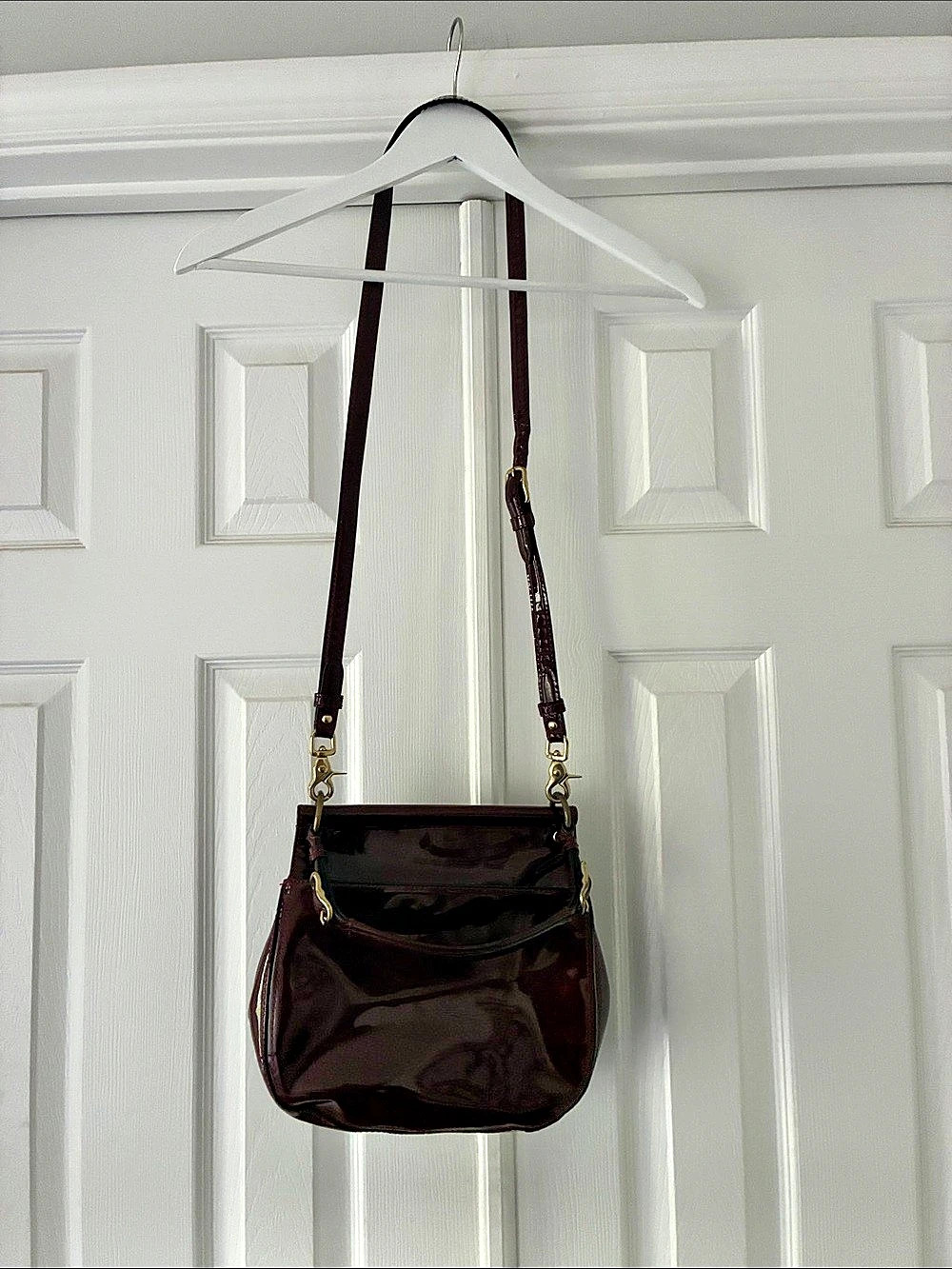 Coach Willis Patent Leather Burgundy Purse - Picture 6 of 9